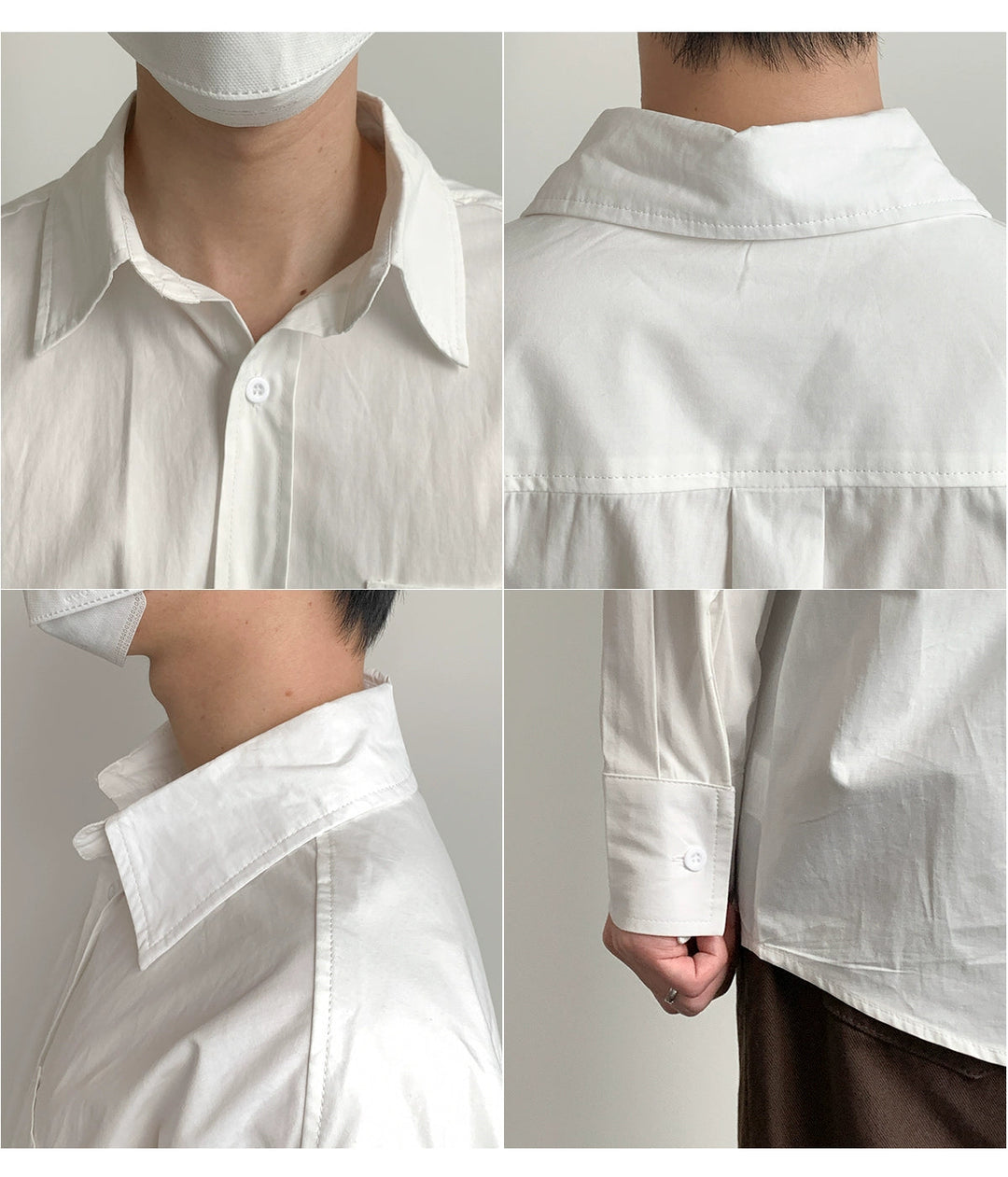 Pure Cotton Long-Sleeved Lapel Shirt