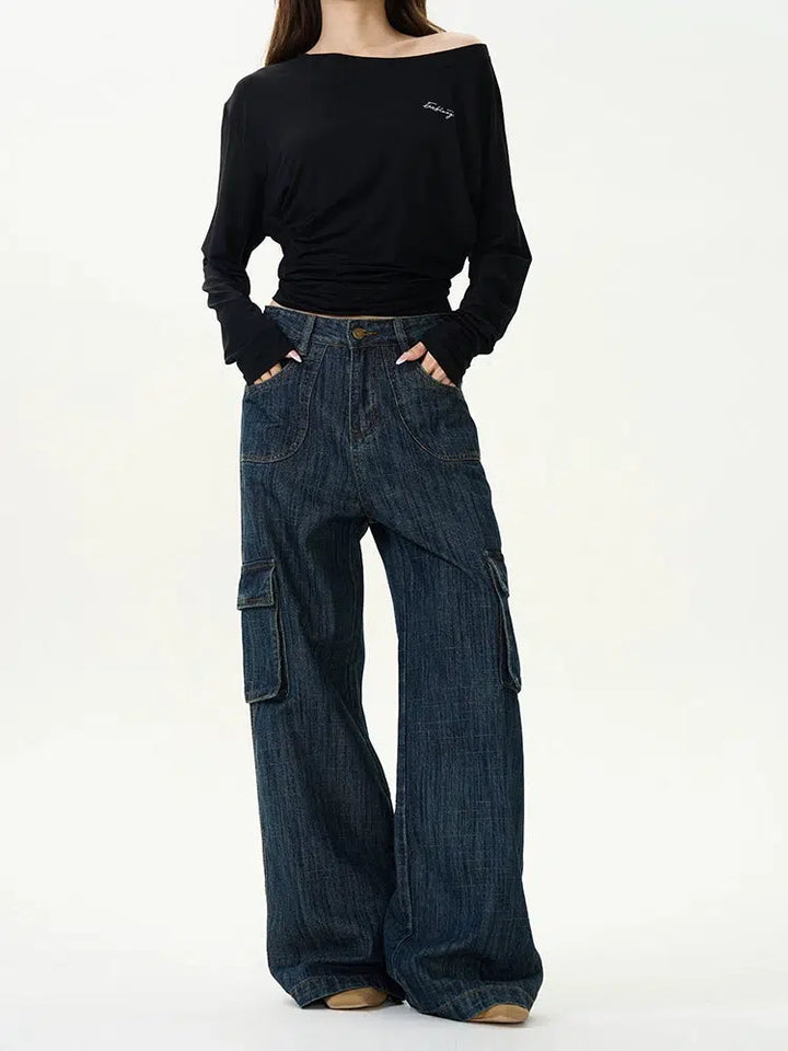 Cargo Workwear Jeans with Multi-Pockets