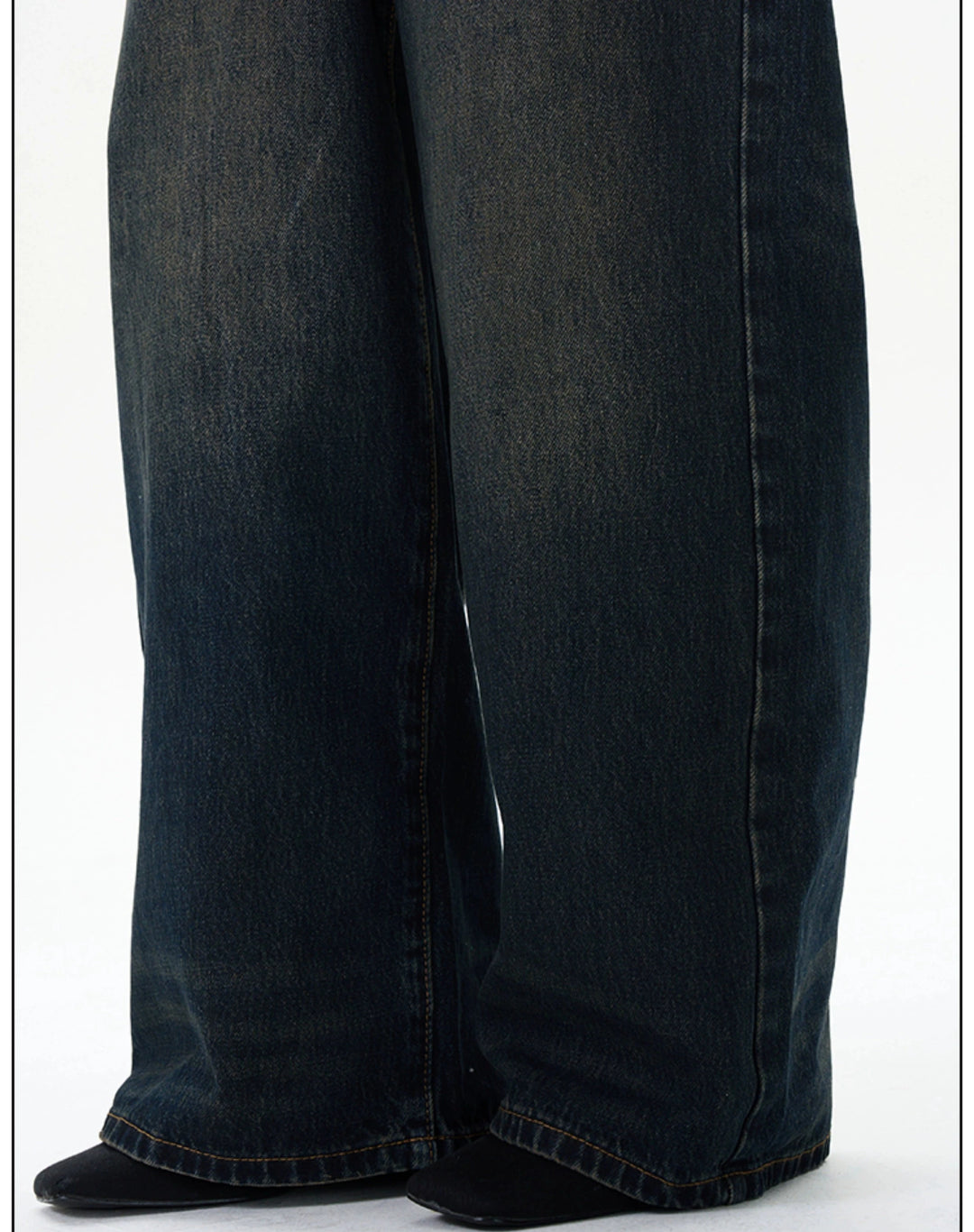 PU Leather Patch Pocket Jeans