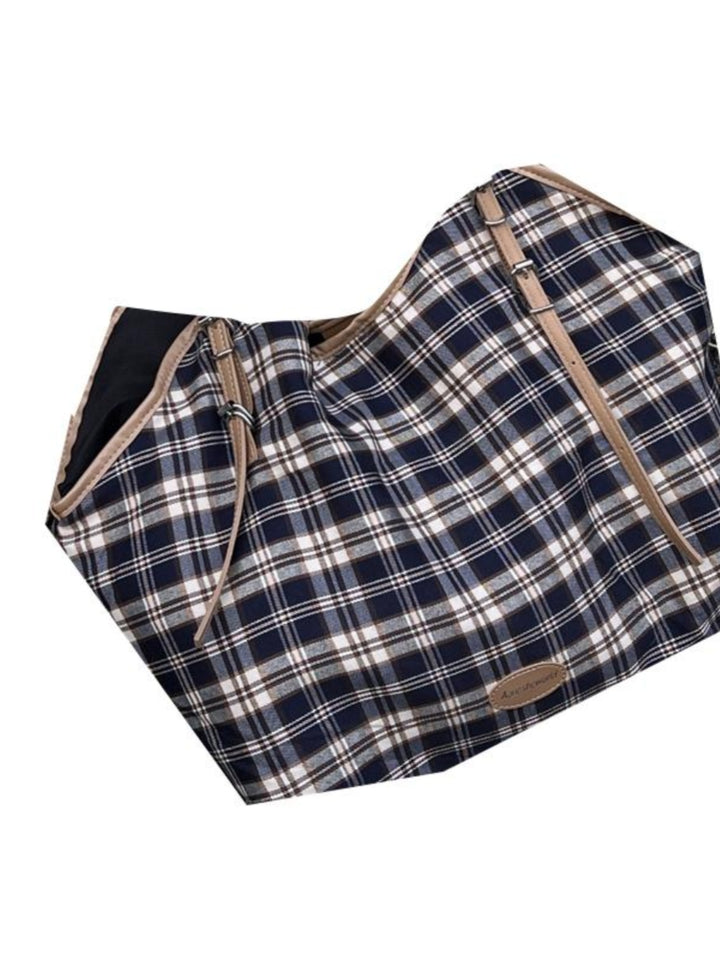 Plaid Canvas Large Capacity Shoulder Bag