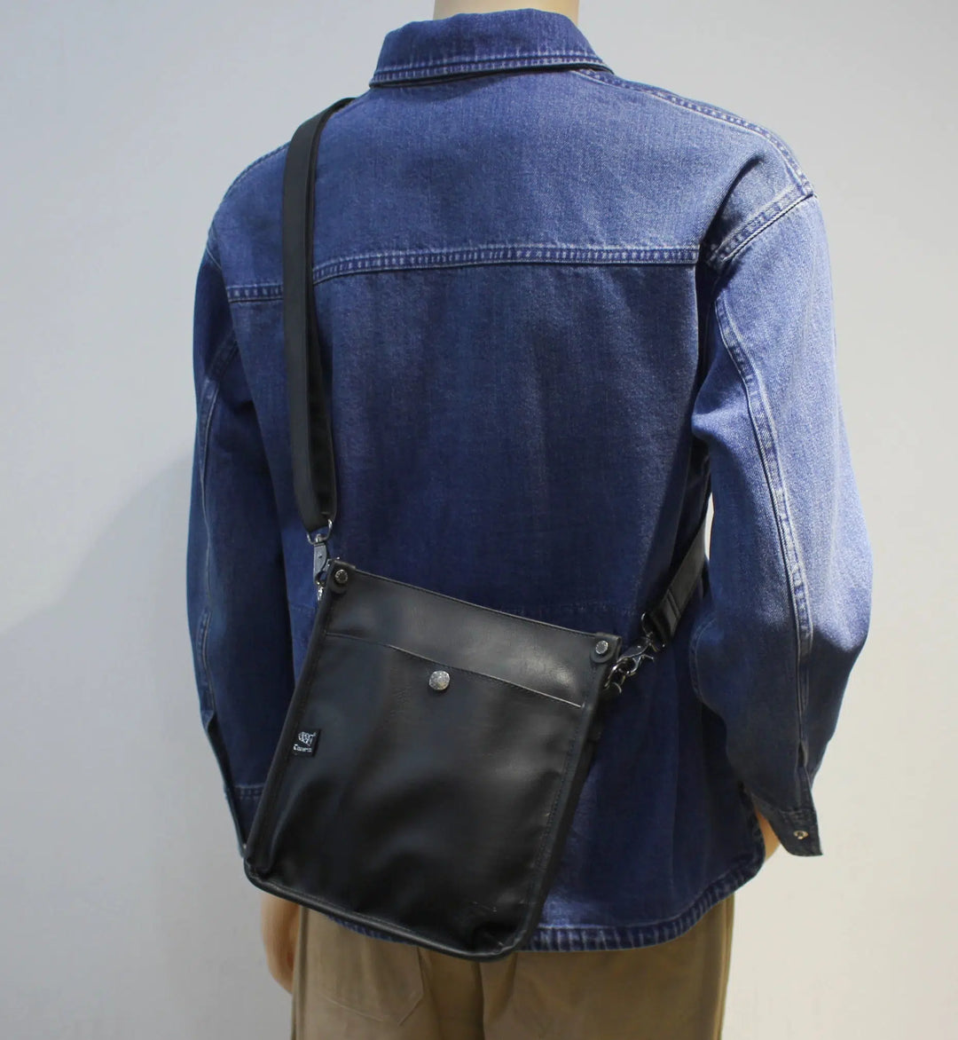 Leather Vertical Shoulder Bag