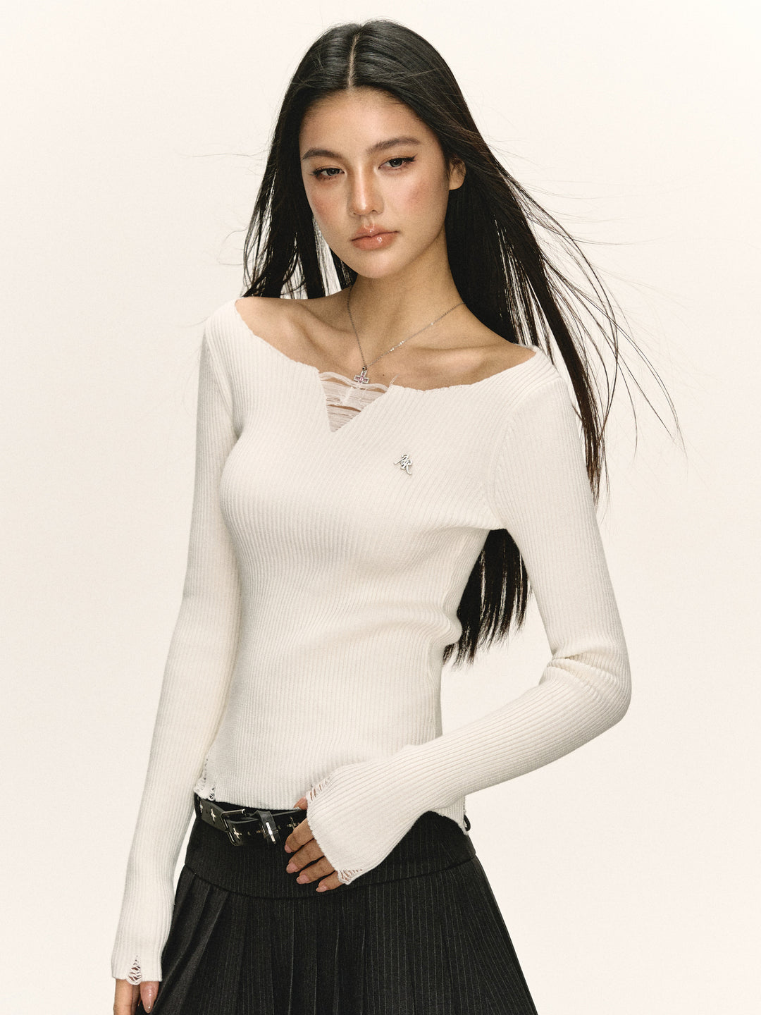 Ribbed Knit Retro Sweater Top