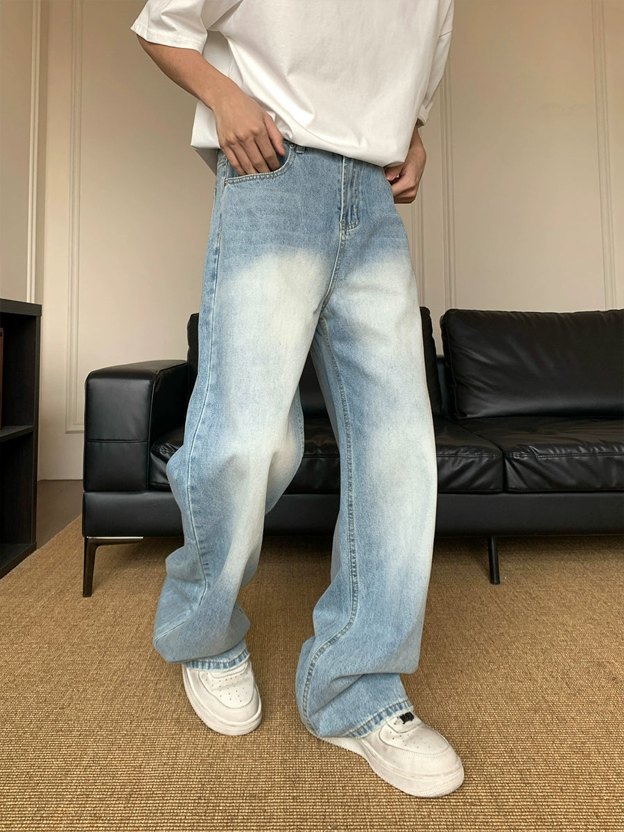 Relaxed Fit Light Blue Straight Jeans