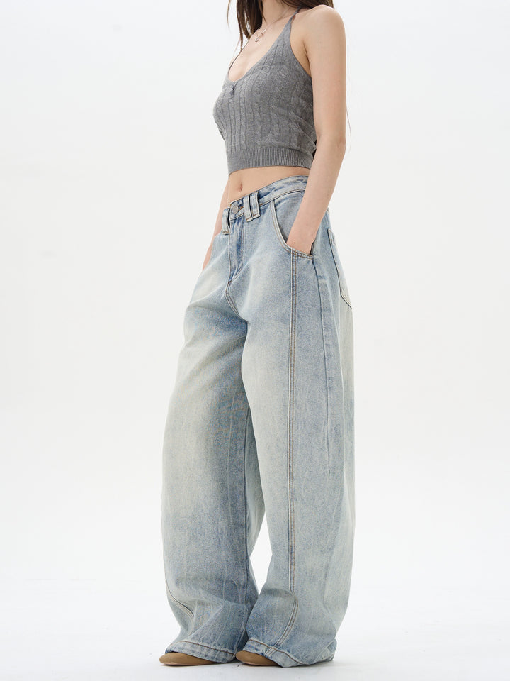 Wide-Leg Denim Pants