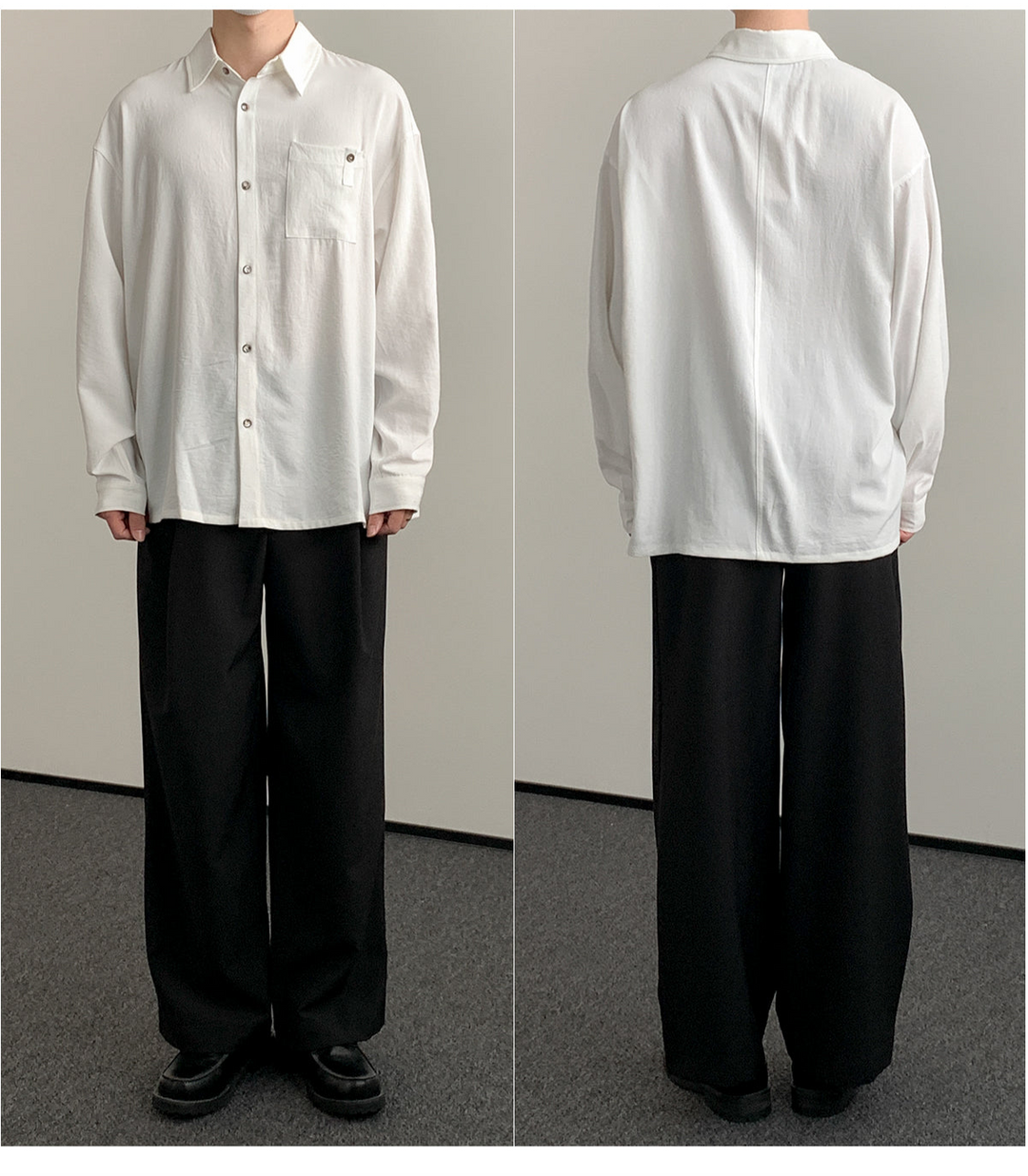 Long-Sleeve Stand-Up Collar Shirt