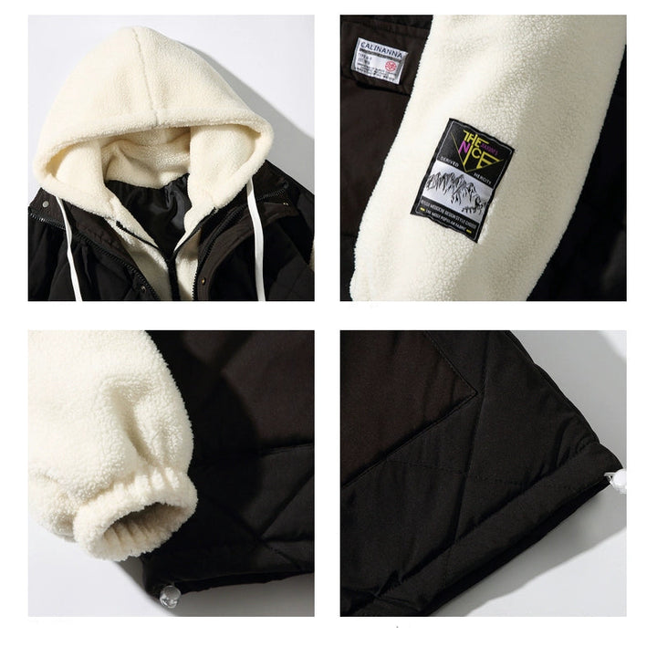 Hooded Retro Lambskin Insulated Jacket