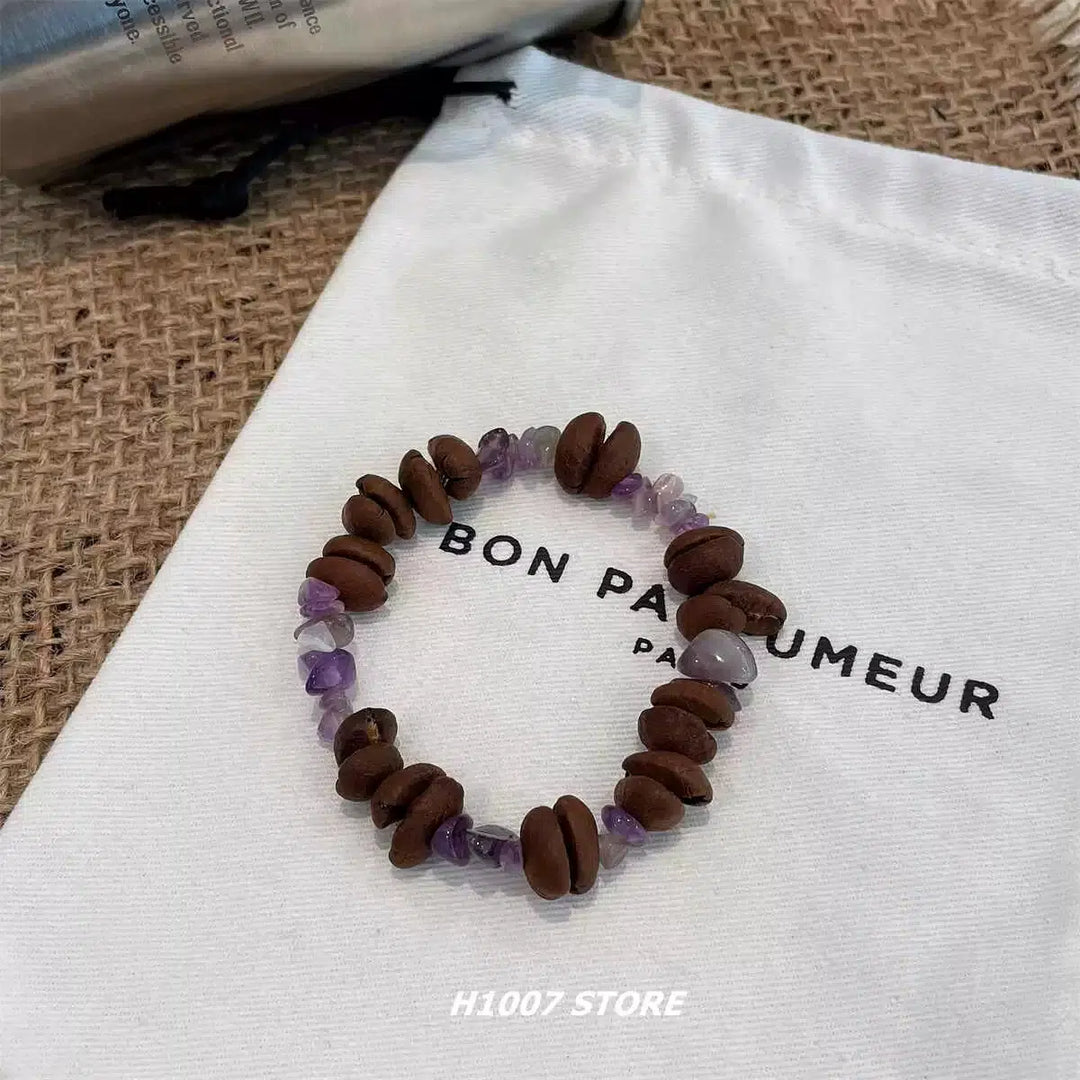 Handmade Coffee Bean Stone Bracelets