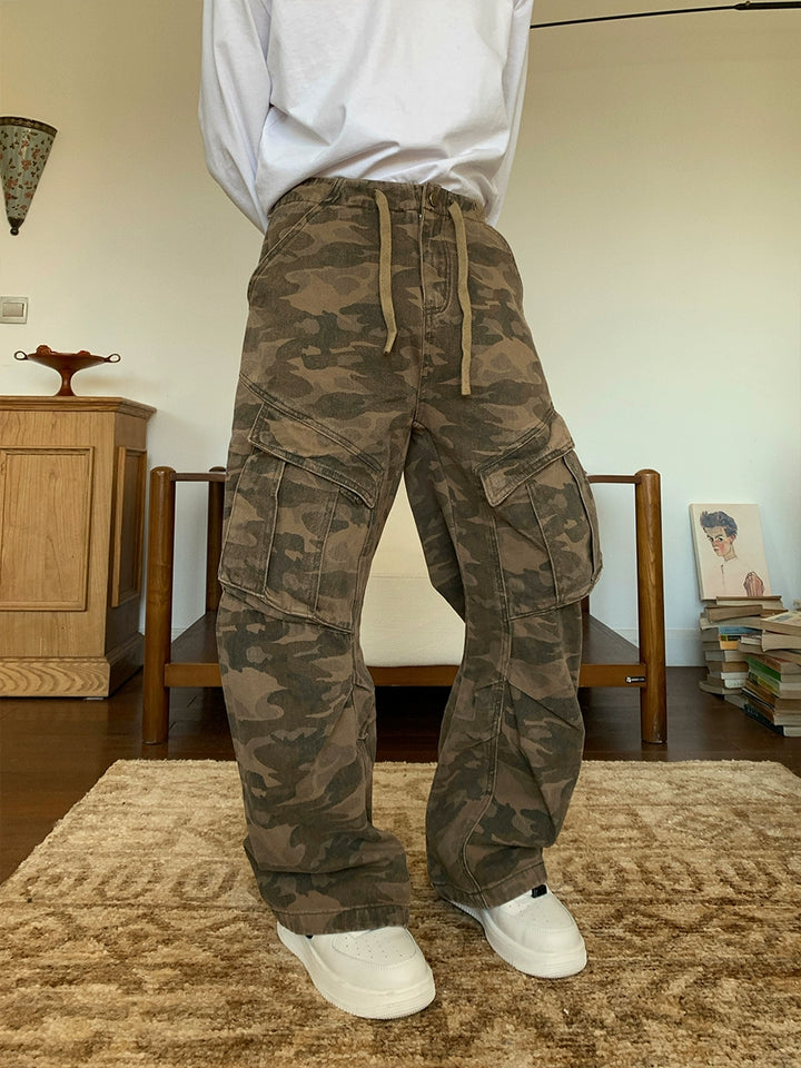 Camouflage Denim Cargo Pants