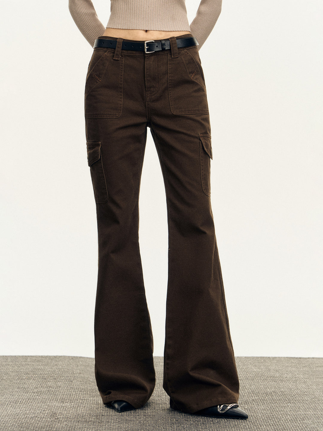 Retro Flared Slim Fit Pants