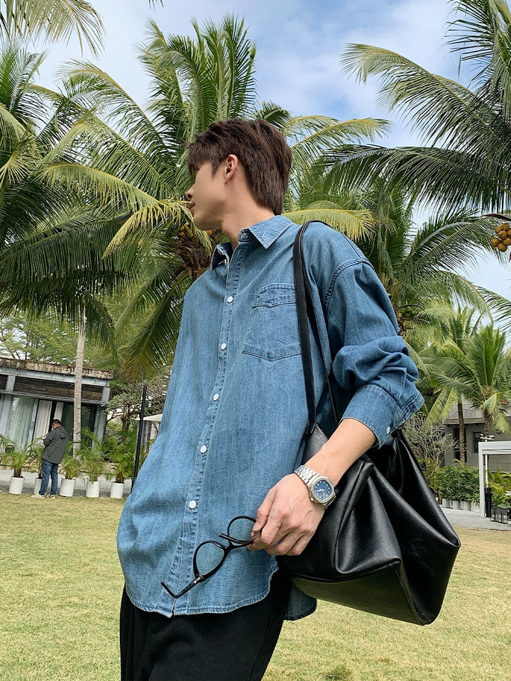 Long-Sleeve Denim Shirt