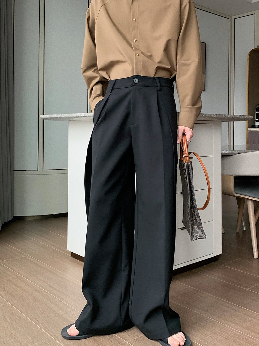 Wide-Leg Drape Pants