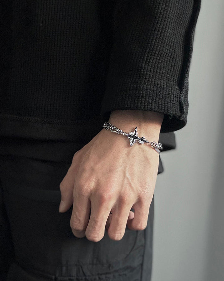 Titanium Steel Cross Chain Bracelet