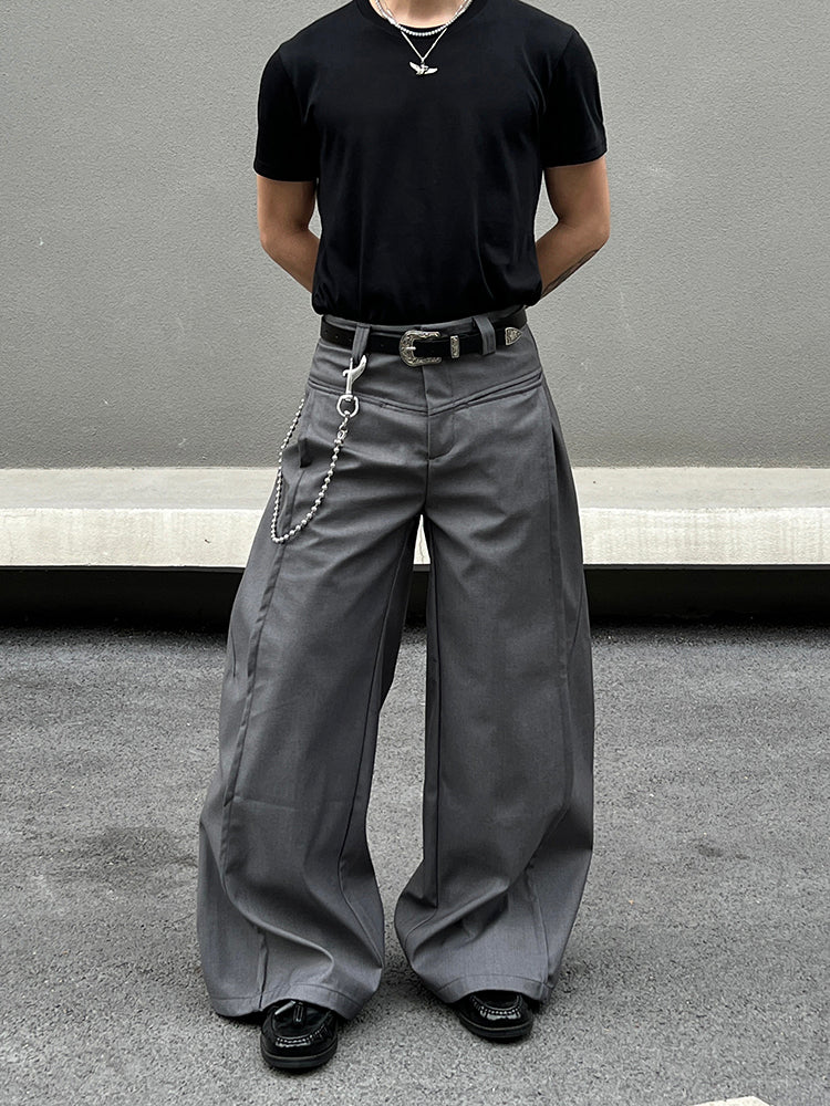 Wide-Leg Casual Suit Pants