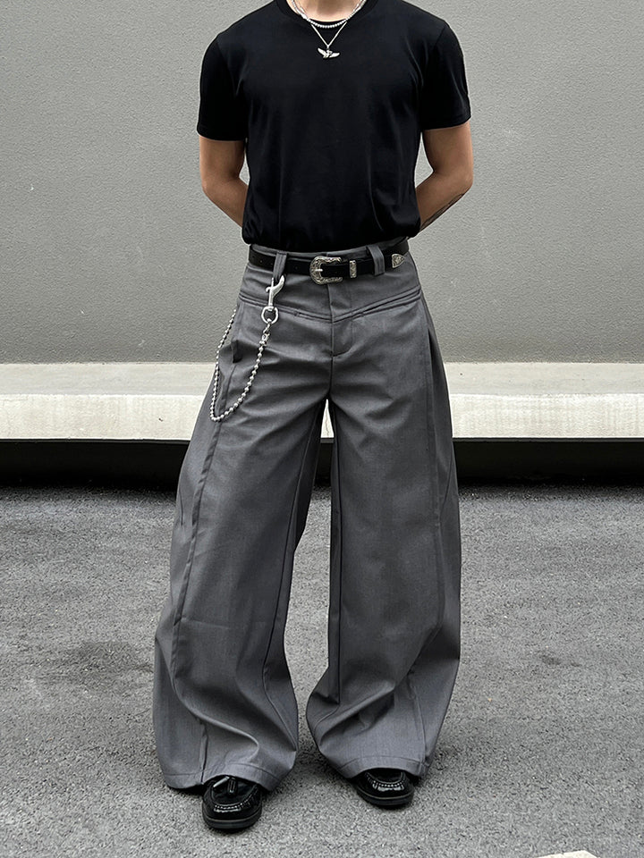 Wide-Leg Casual Suit Pants