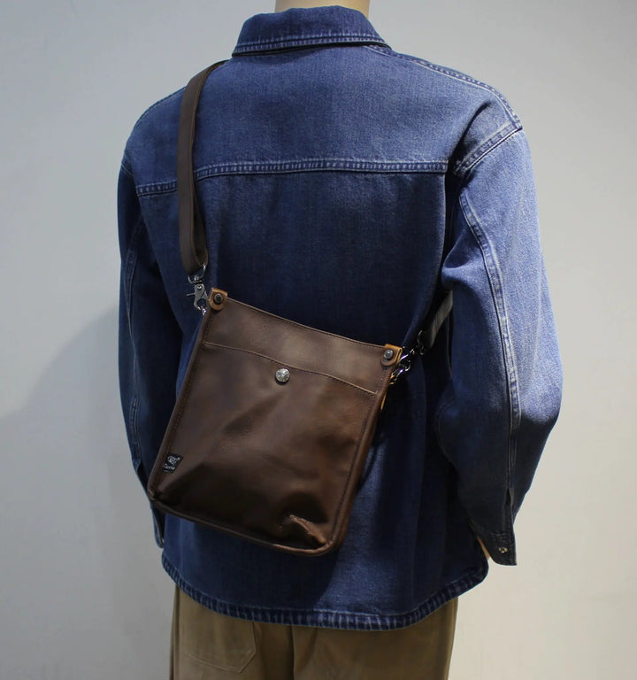 Leather Vertical Shoulder Bag