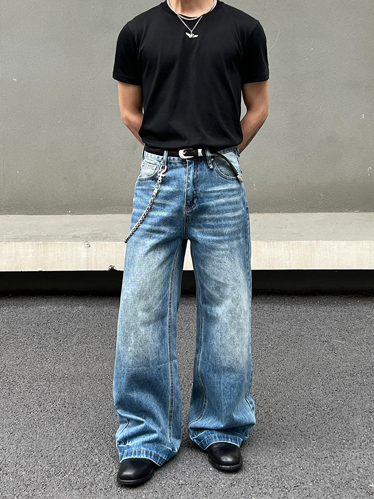 Blue Relaxed Fit Straight-leg Jeans