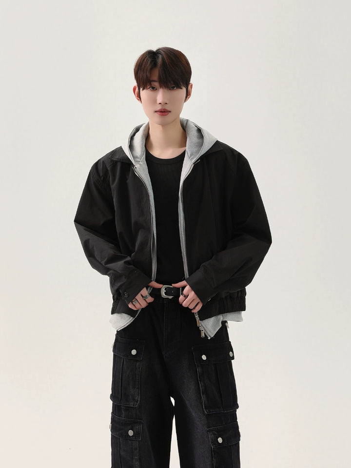 Two-Piece Hooded Zipper Jacket