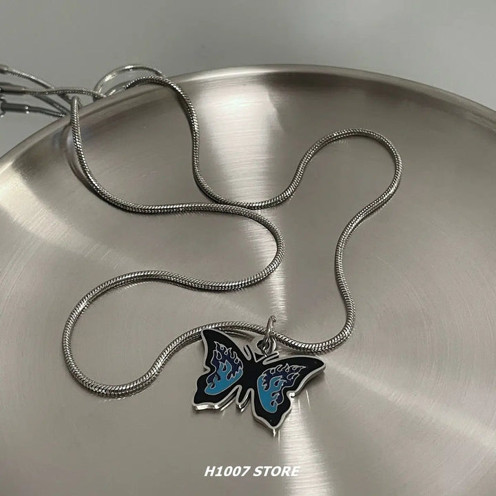 Butterfly Titanium Steel Chain Necklace