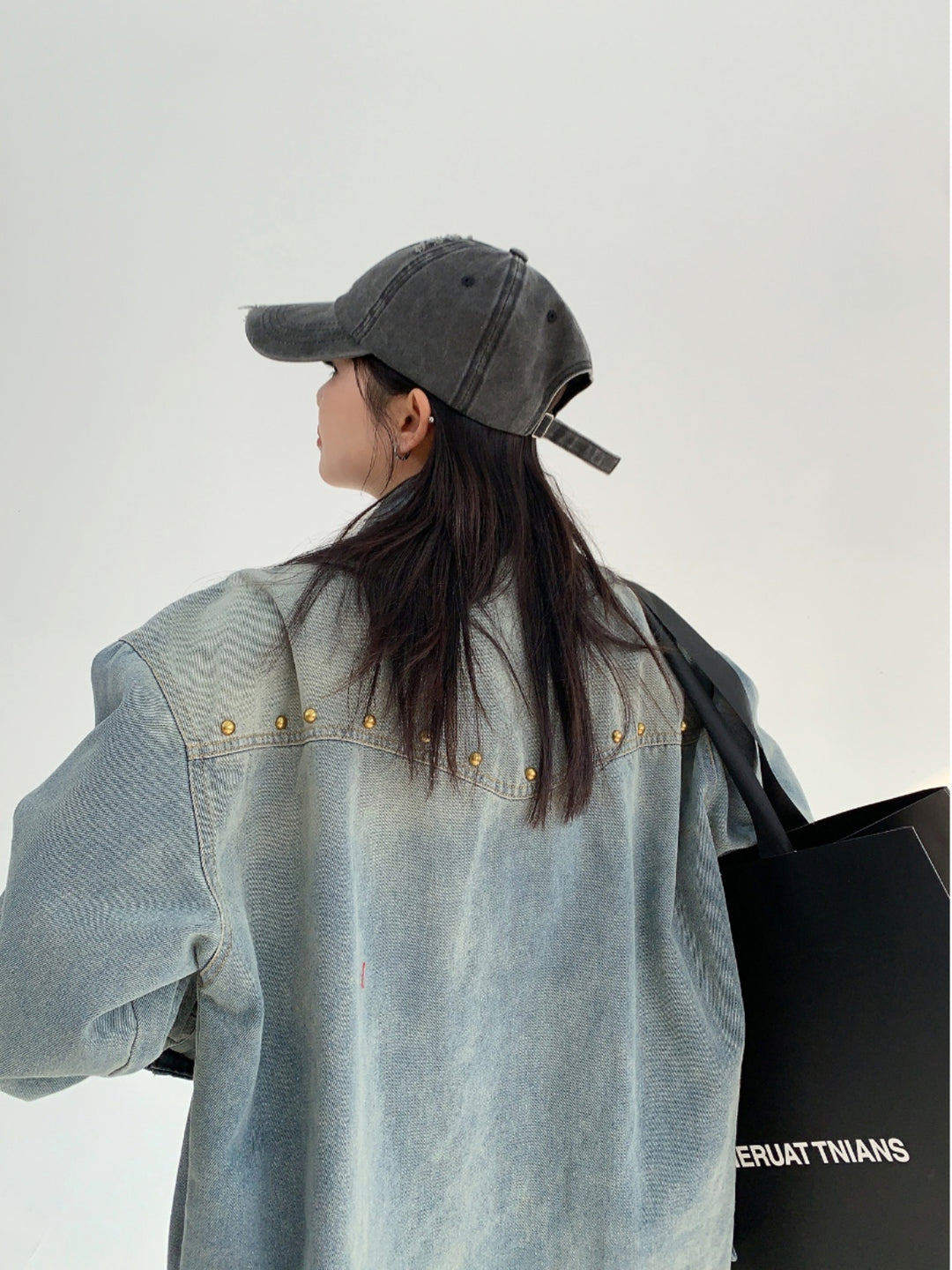 Denim Rivet Long Sleeve Shirt Jacket