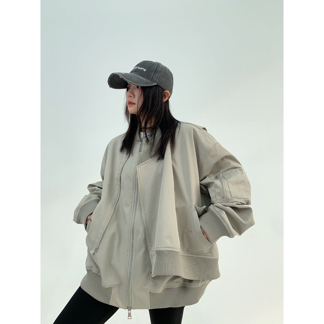 Two-Piece Oversized Baseball Jacket