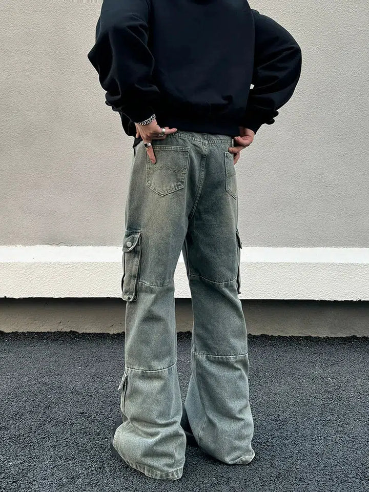 Wide-Leg Cargo Jeans