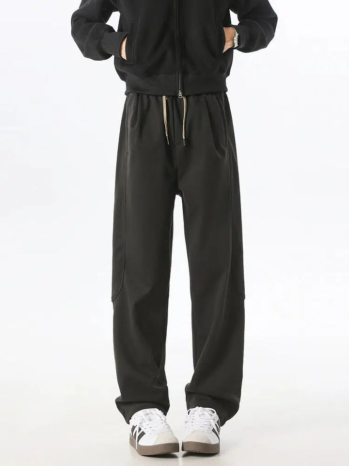 Retro Woolen Casual Straight Pants-The Korean Fashion