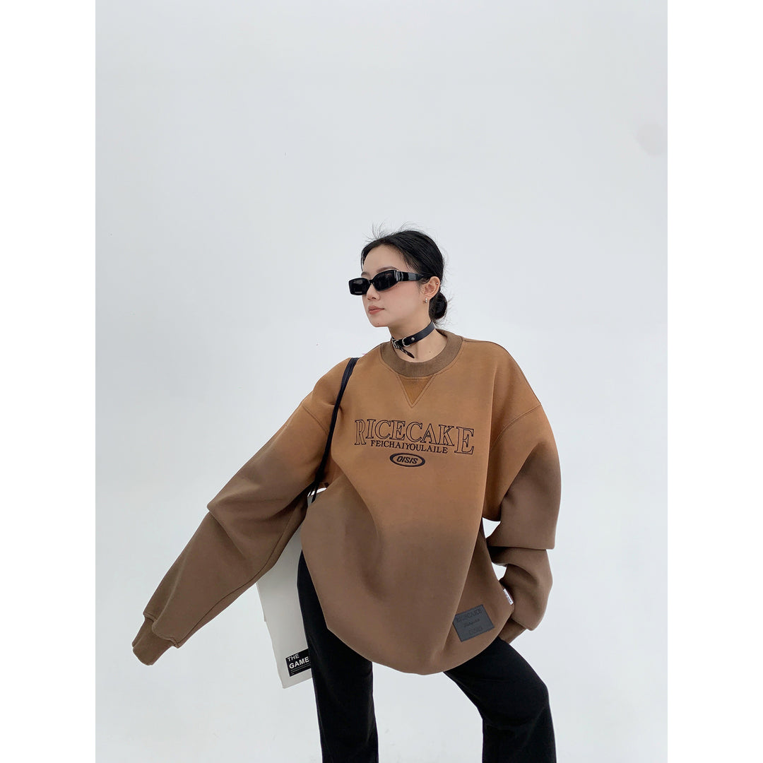 Gradient Embroidery Sweatshirt