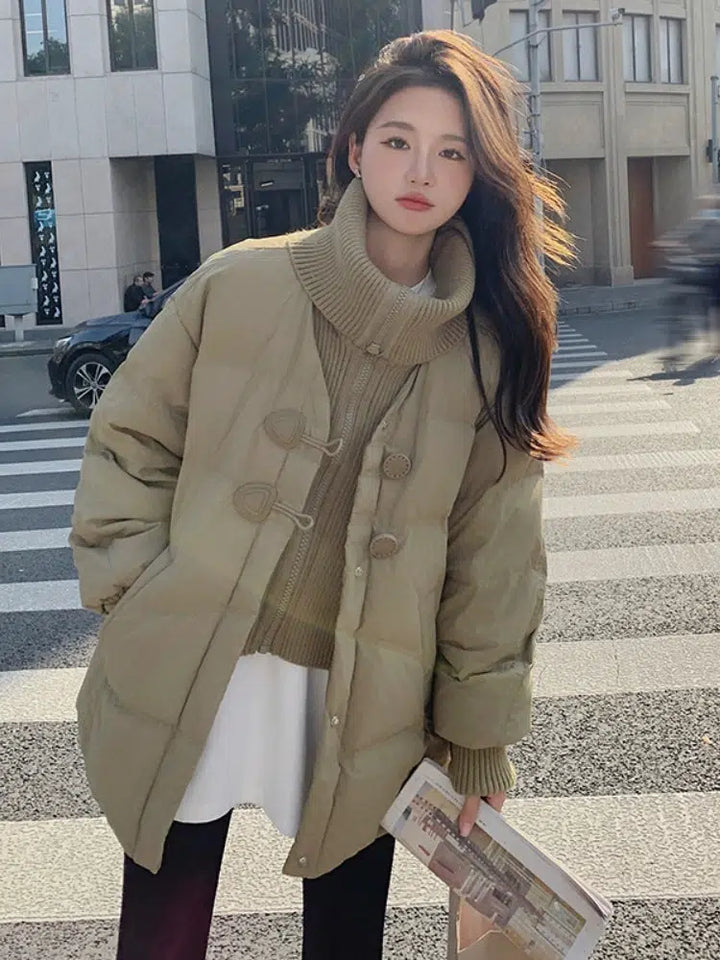 High-End Short Down Jacket with 90% Duck Down-The Korean Fashion