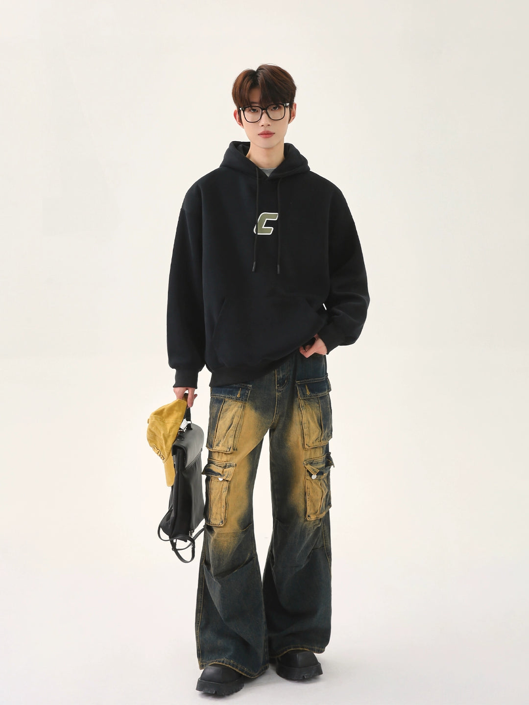 Multi-Pocket Distressed Cargo Jeans