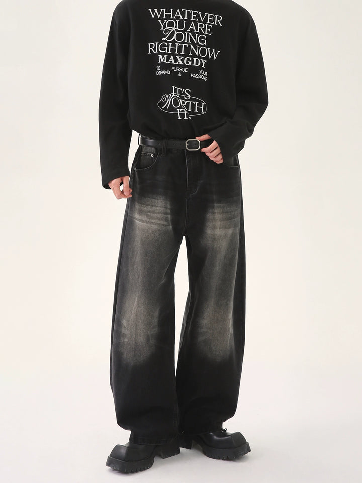 Wide-Leg Casual Denim Pants