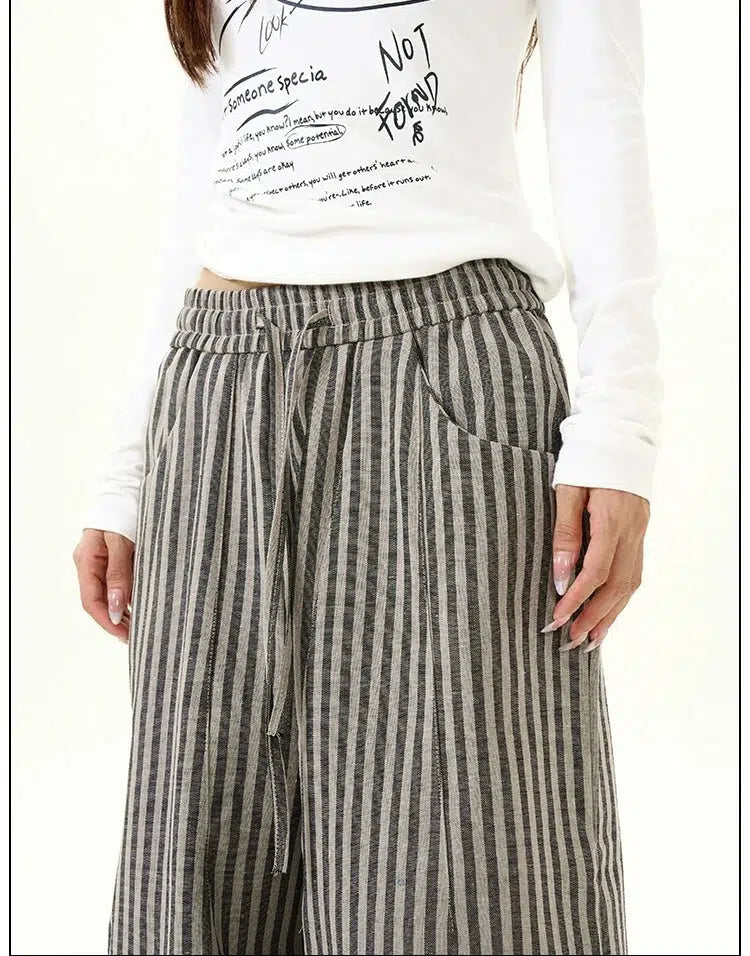 Striped Wide-Leg Pants