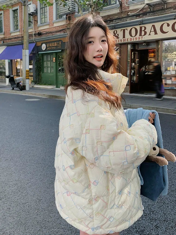 Short Loose Fit Down Jacket-The Korean Fashion