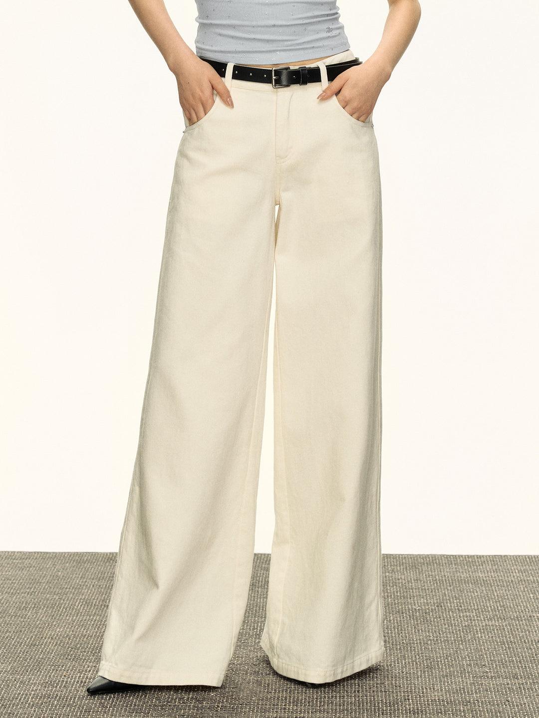 Retro Wide-Leg Low-Waist Casual Pants