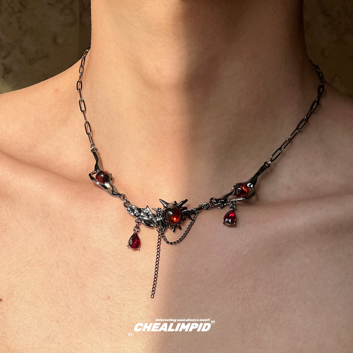 Hip-Hop Style Irregular Ruby Necklace