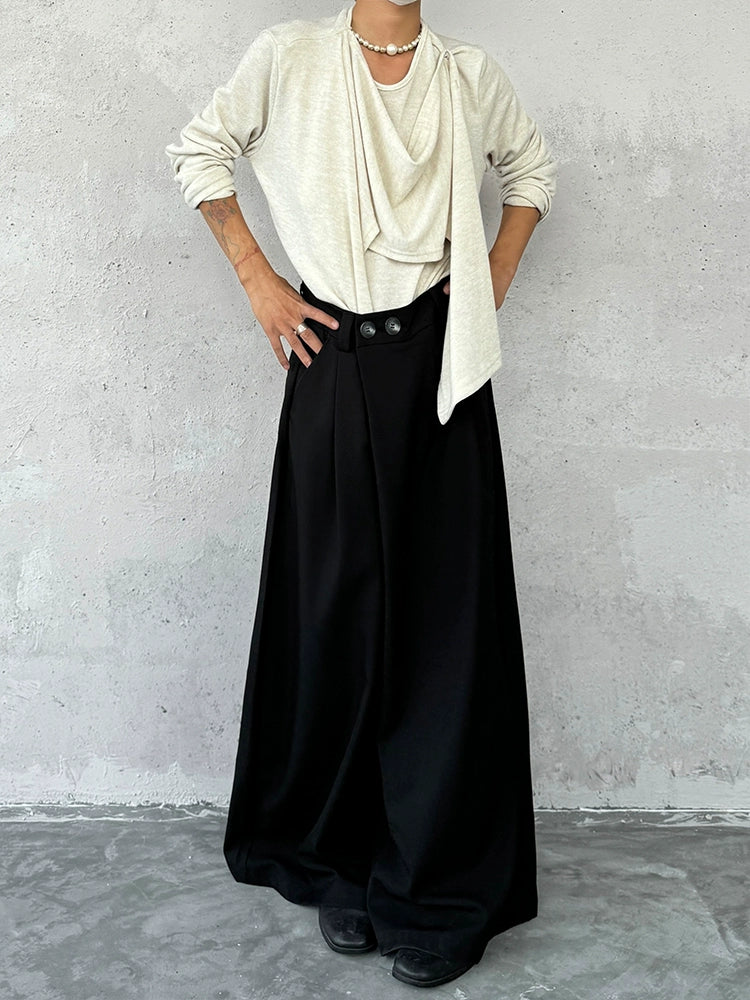 Wide-Leg Drape Silhouette Pants