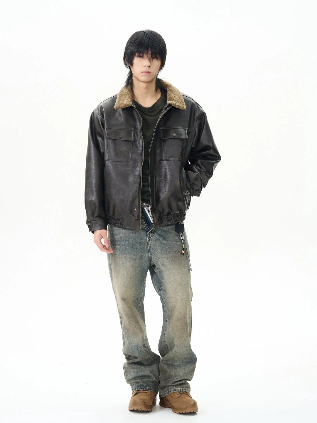 Men's Retro Leather Insulated Jacket Coat-The Korean Fashion