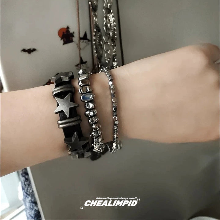 Star Punk Metal Chain Bracelet