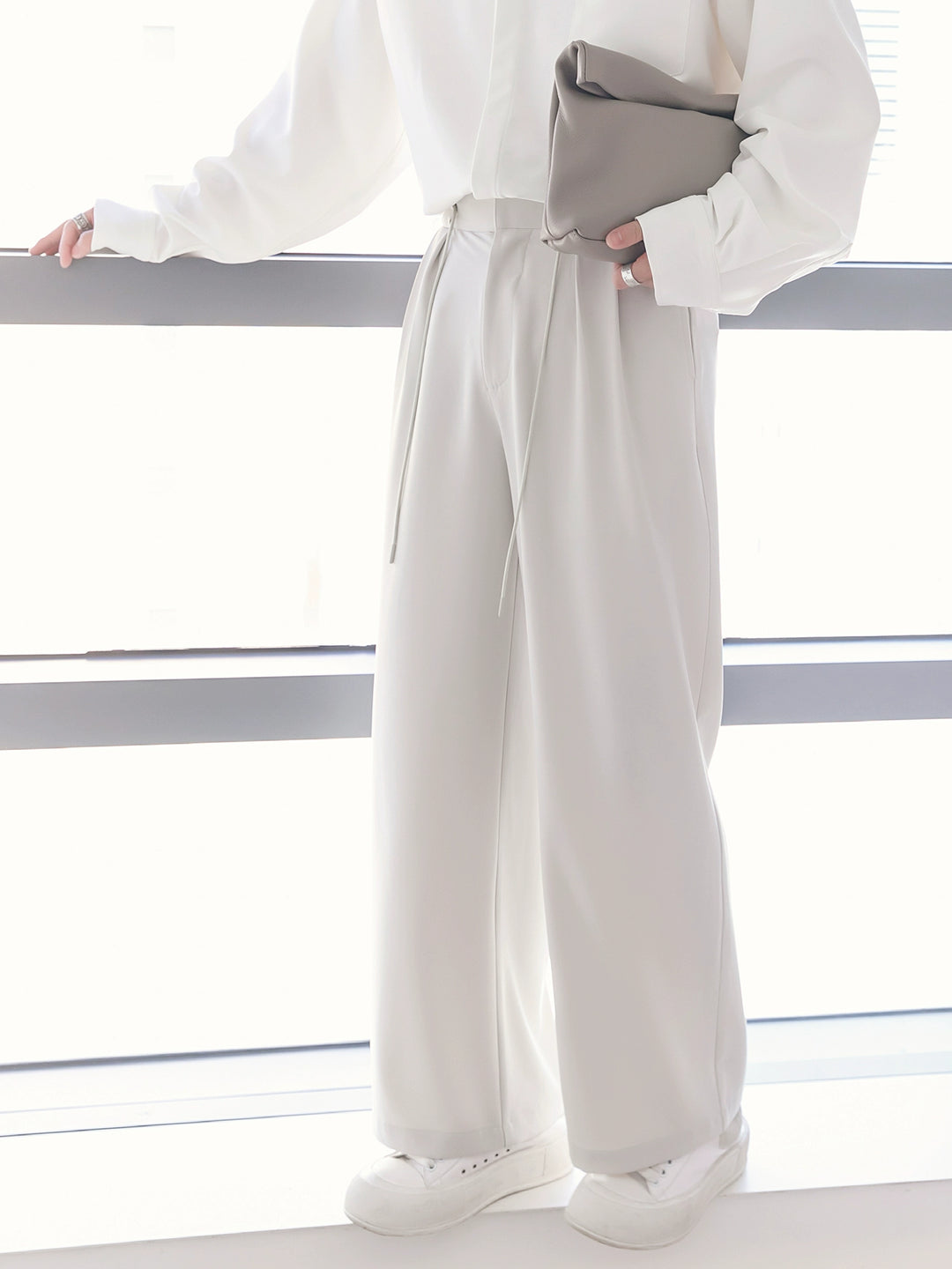 Wide-Leg Floor-Length Pants