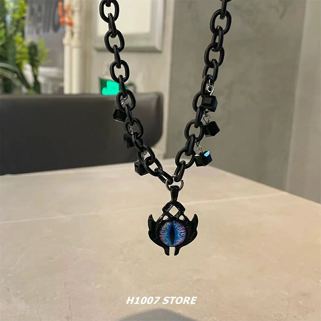 Dark Blue Eye Pendant Necklace