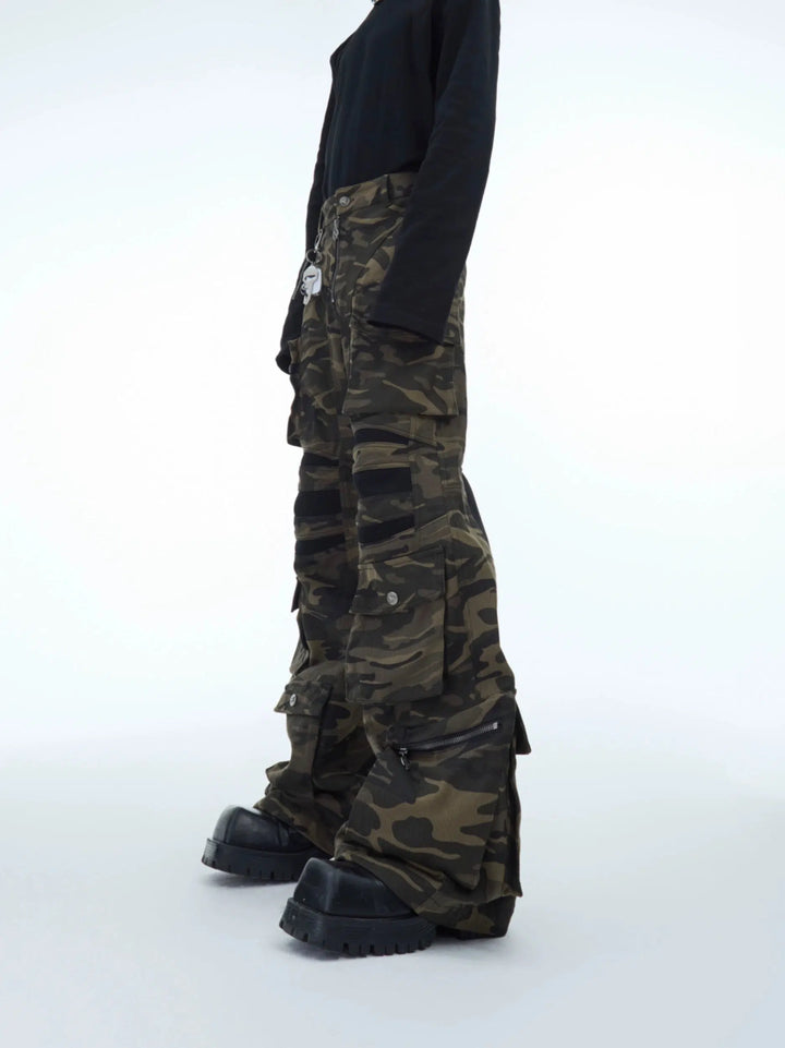 Camouflage Multi-Pocket Cargo Pants-The Korean Fashion