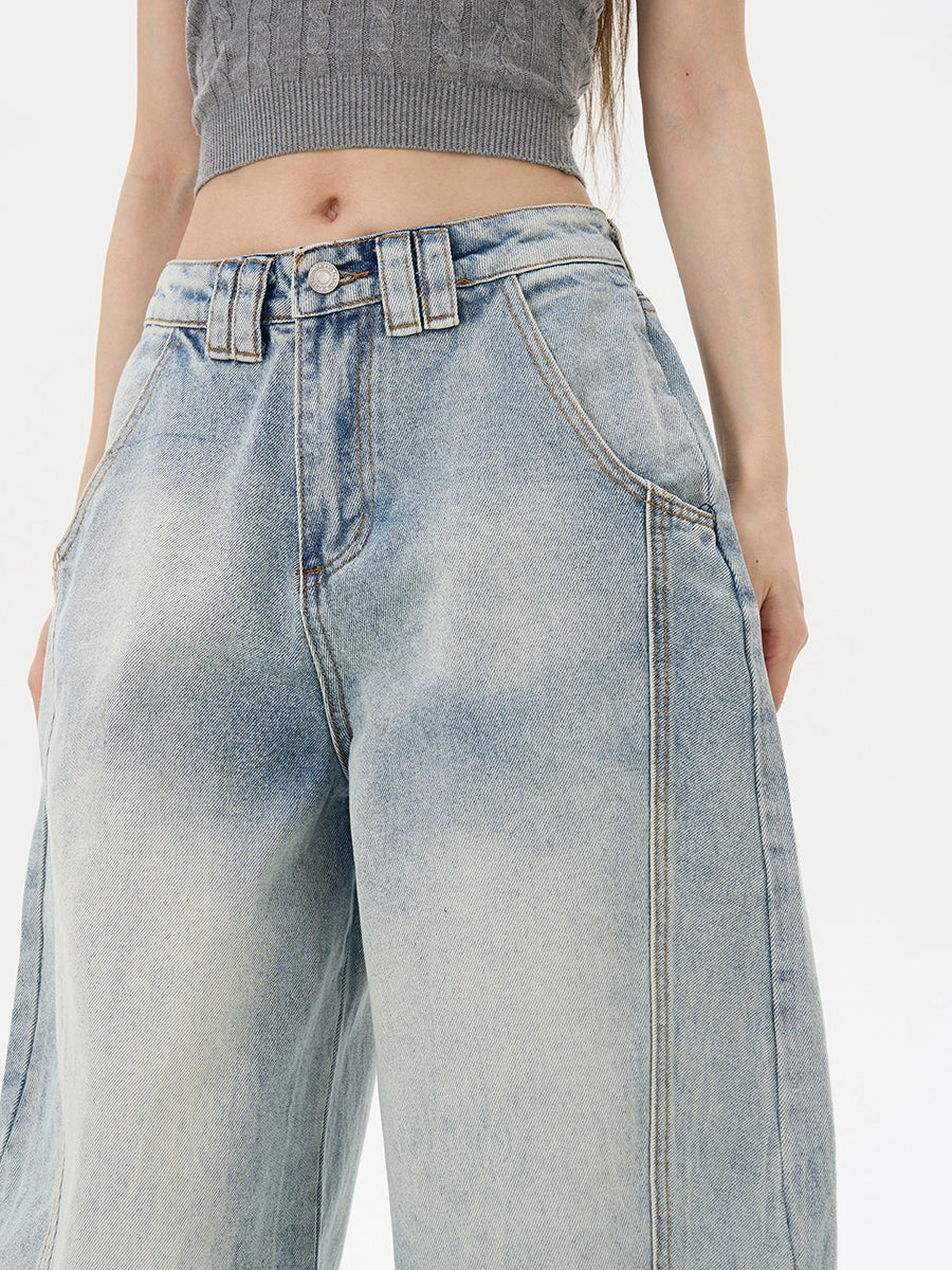 Wide-Leg Denim Pants