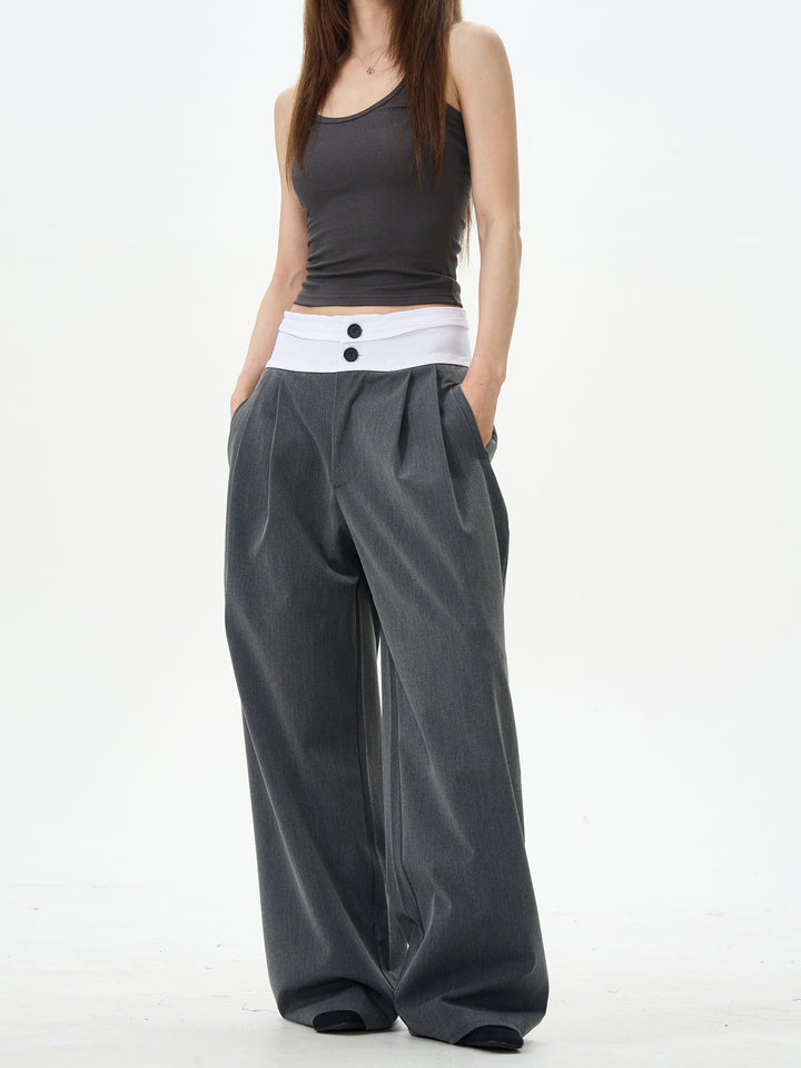 Wide-Leg Double Waist Pants