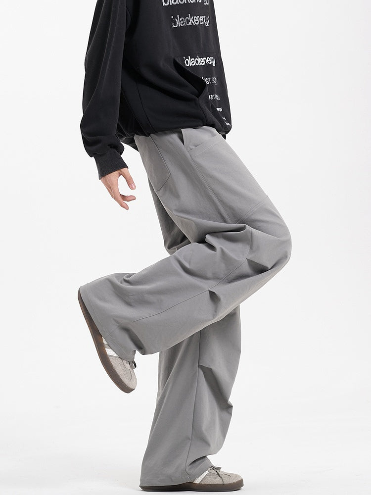 Pleated Wide-Leg Casual Pants