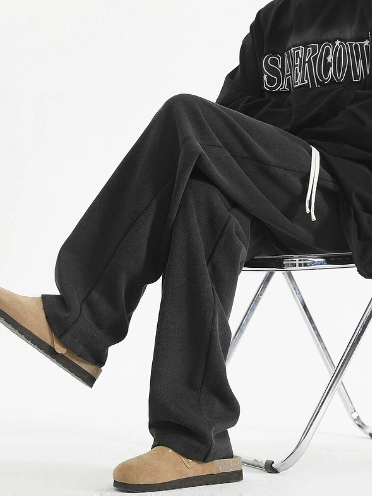 Washed Elastic Drawstring Casual Pants