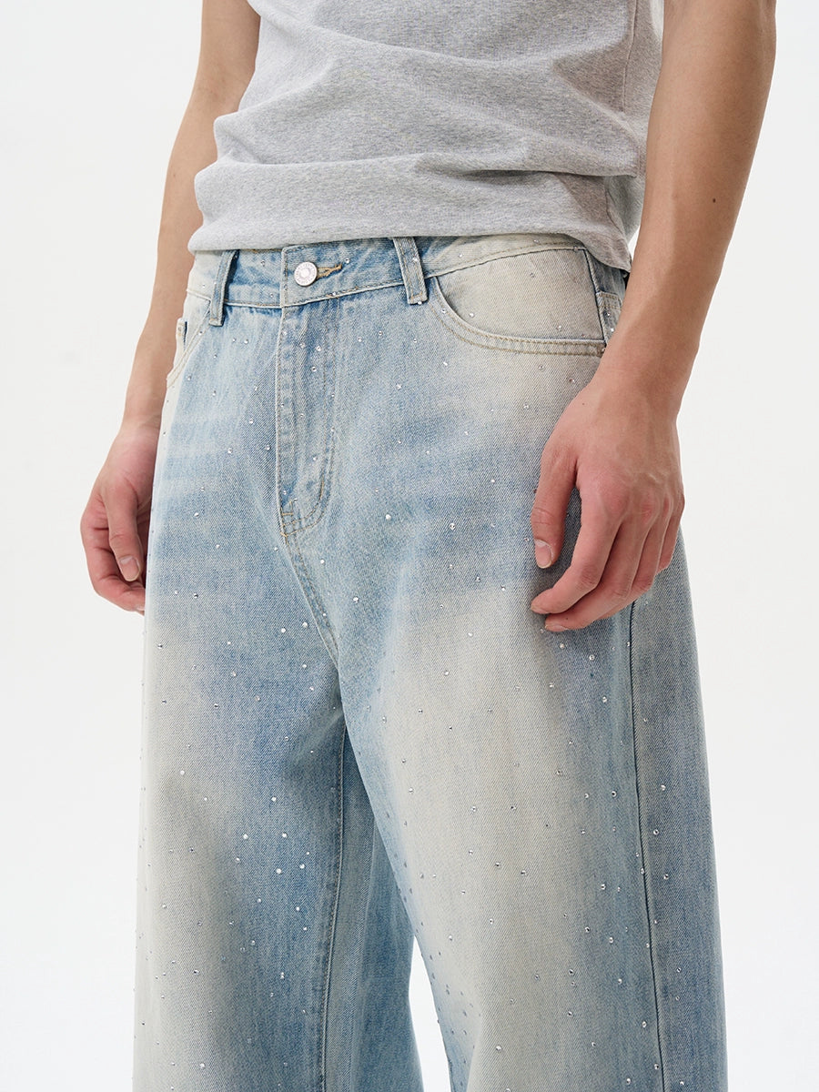 Light Blue Relaxed Fit Straight Jeans