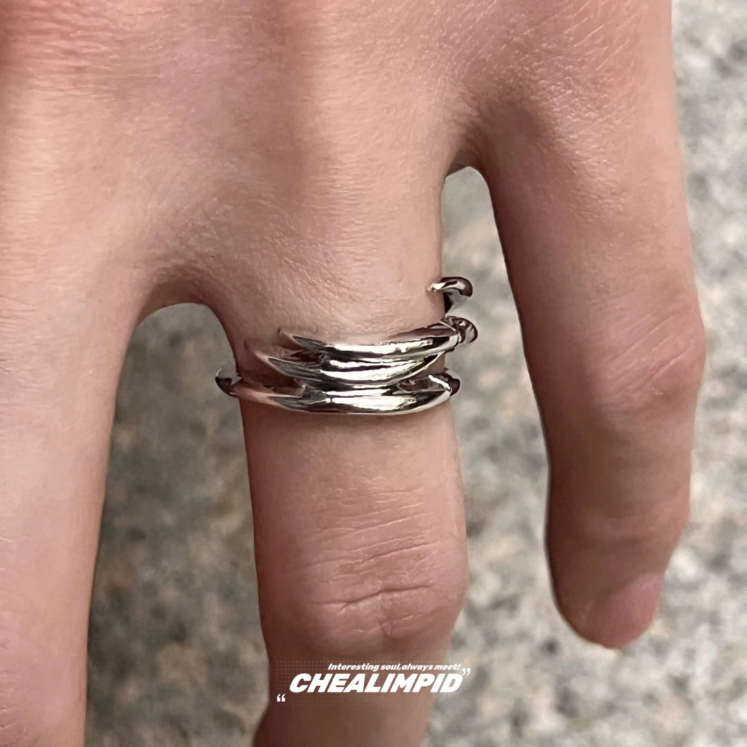 Irregular Claw Open Ring, Hip-hop Style-The Korean Fashion