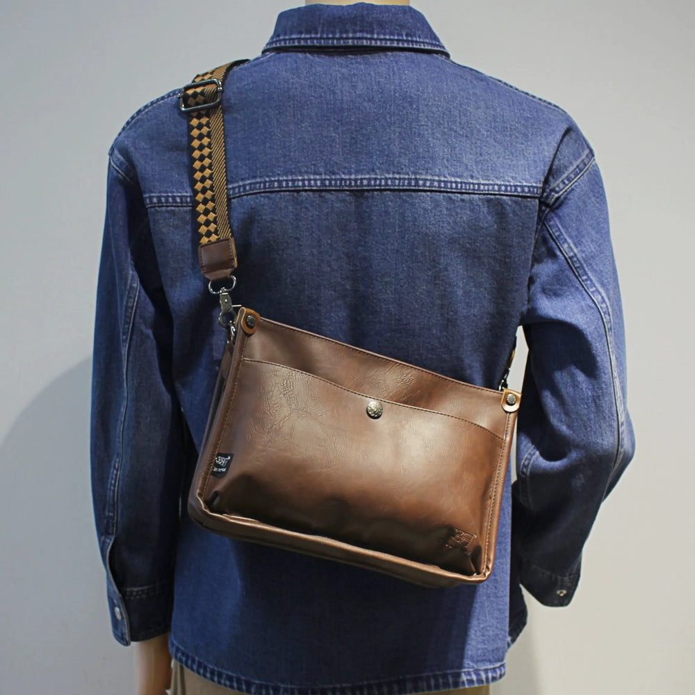 Adjustable Strap Leather Messenger Bag