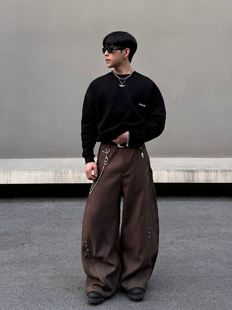 Wide-Leg Baggy Casual Pants