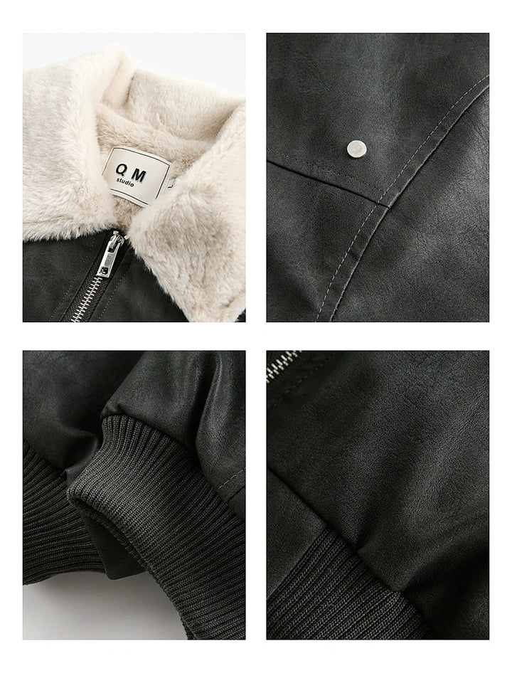 Lambskin Lapel Insulated Jacket