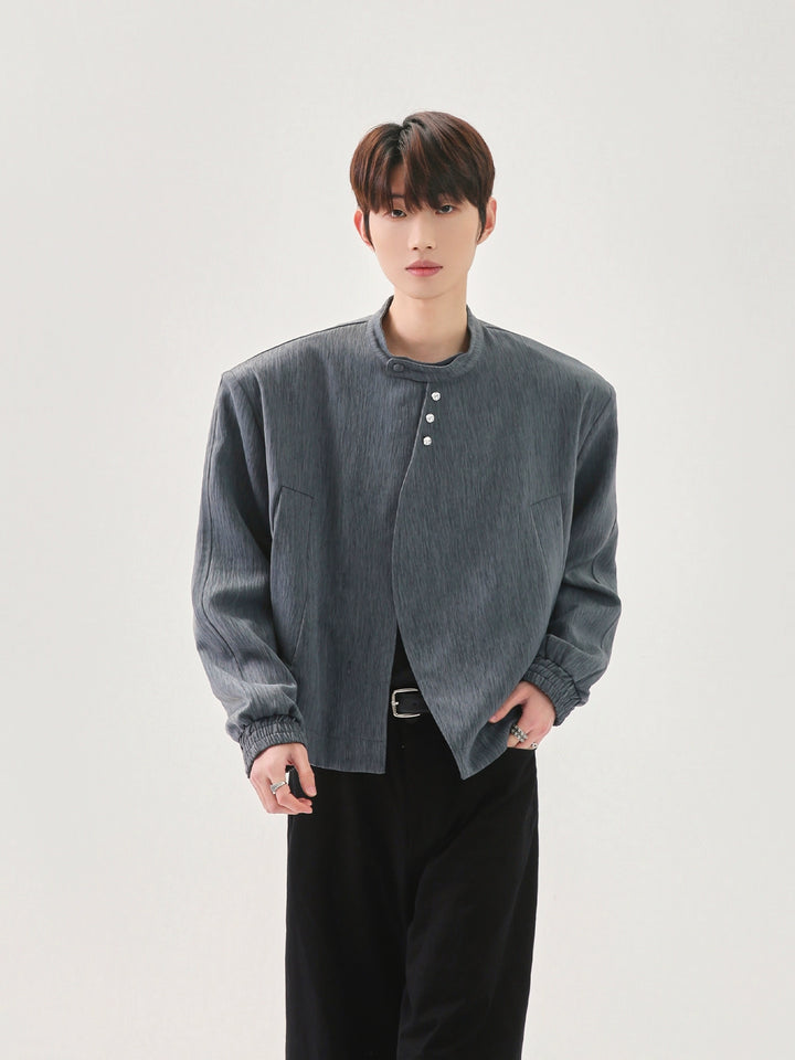 Gray Shoulder Pad Jacket